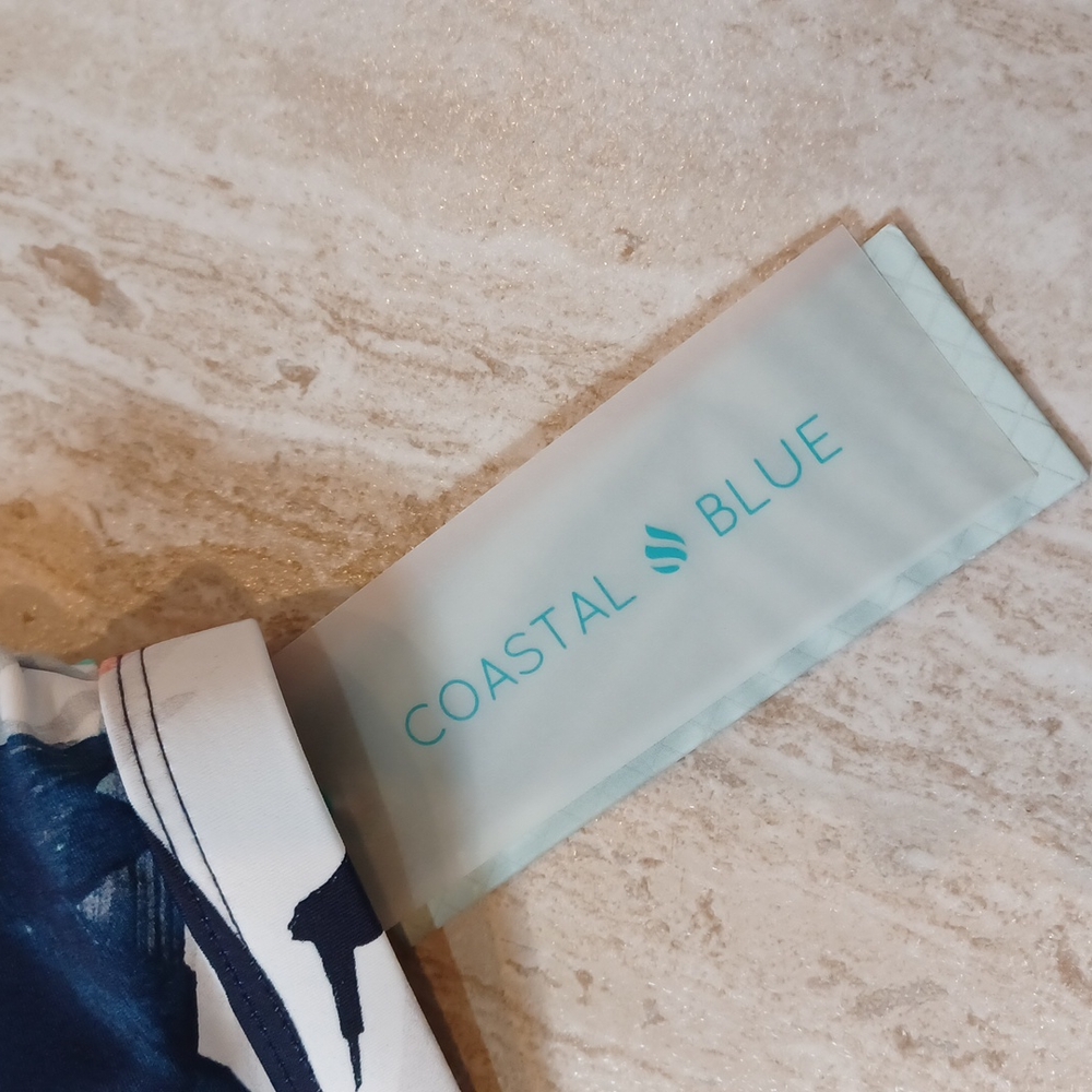 New Coastal Blue One Shoulder Bikini Top - Picture 2 of 9